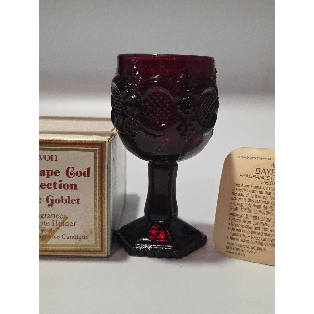 Avon Cape Cod 1876 Bayberry Fragrance Candlette Wine Goblet w/box - Picture 2 of 6